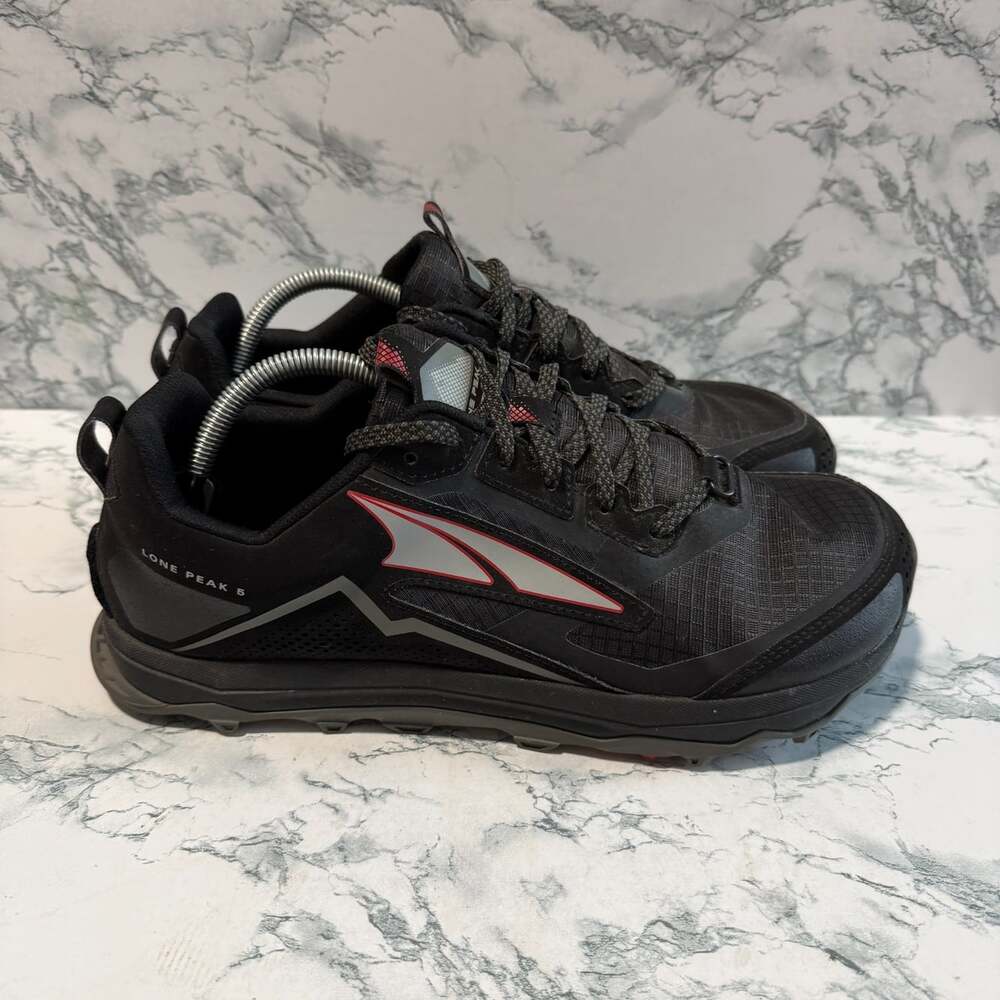 Altra Men 10 Lone Peak 5 Shoe Trail Running Sneaker Black Athletic Activewear - Picture 1 of 8